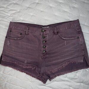 Purple Free People Ripped Shorts